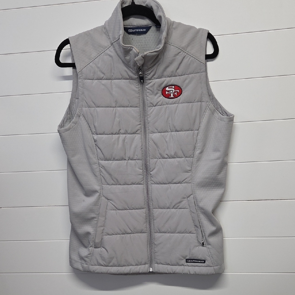 Cutter & Buck Lightweight Puffer Vest Mens Size Large Gray San Francisco 49ers